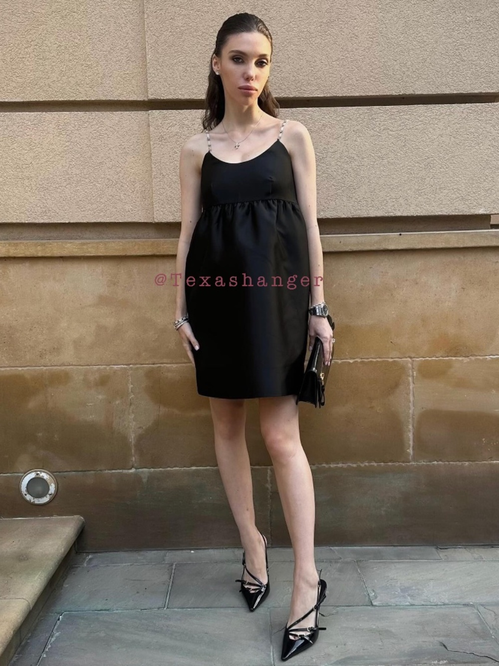 Sandro NWT Ambre Babydoll Dress Size 6 Noir